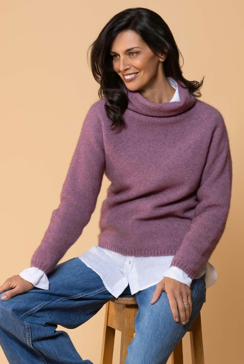 Noble Wilde - Moss Stitch Cowl | Mauve - Knitwear - Silvermaple Boutique