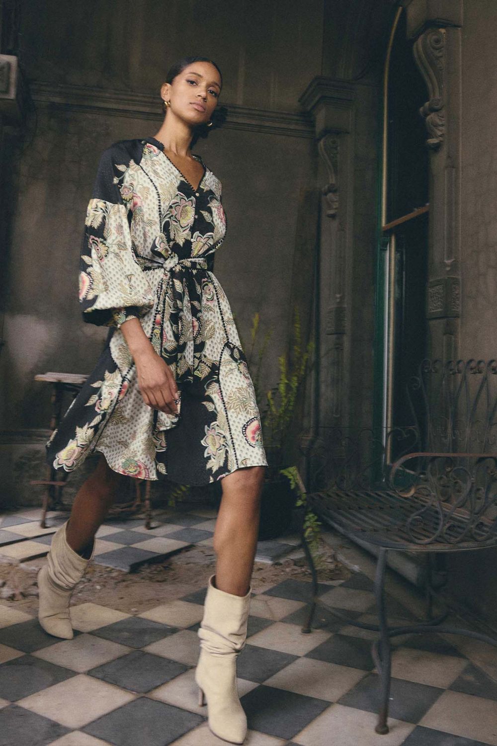 Once Was - Emersyn Dobby Lace Panelled Dress | Mariposa Nero - Dress - Silvermaple Boutique