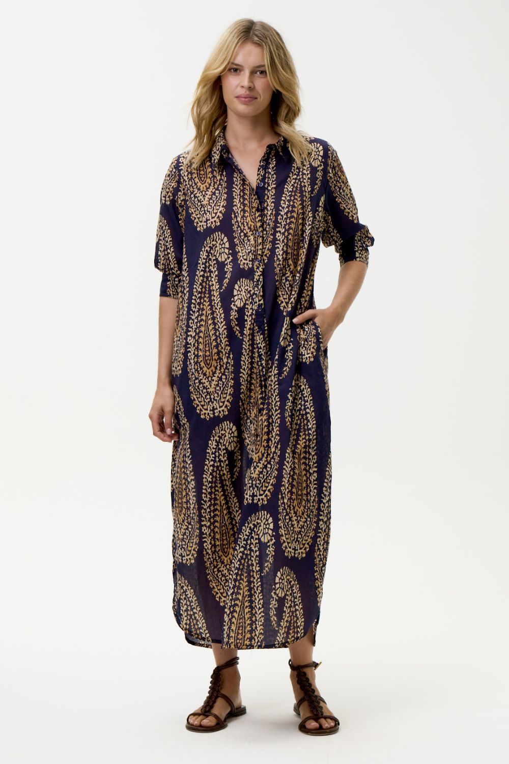 Oneseason - Oneseason Daisy Dress | Provence Navy Paisley - Dress - Silvermaple Boutique