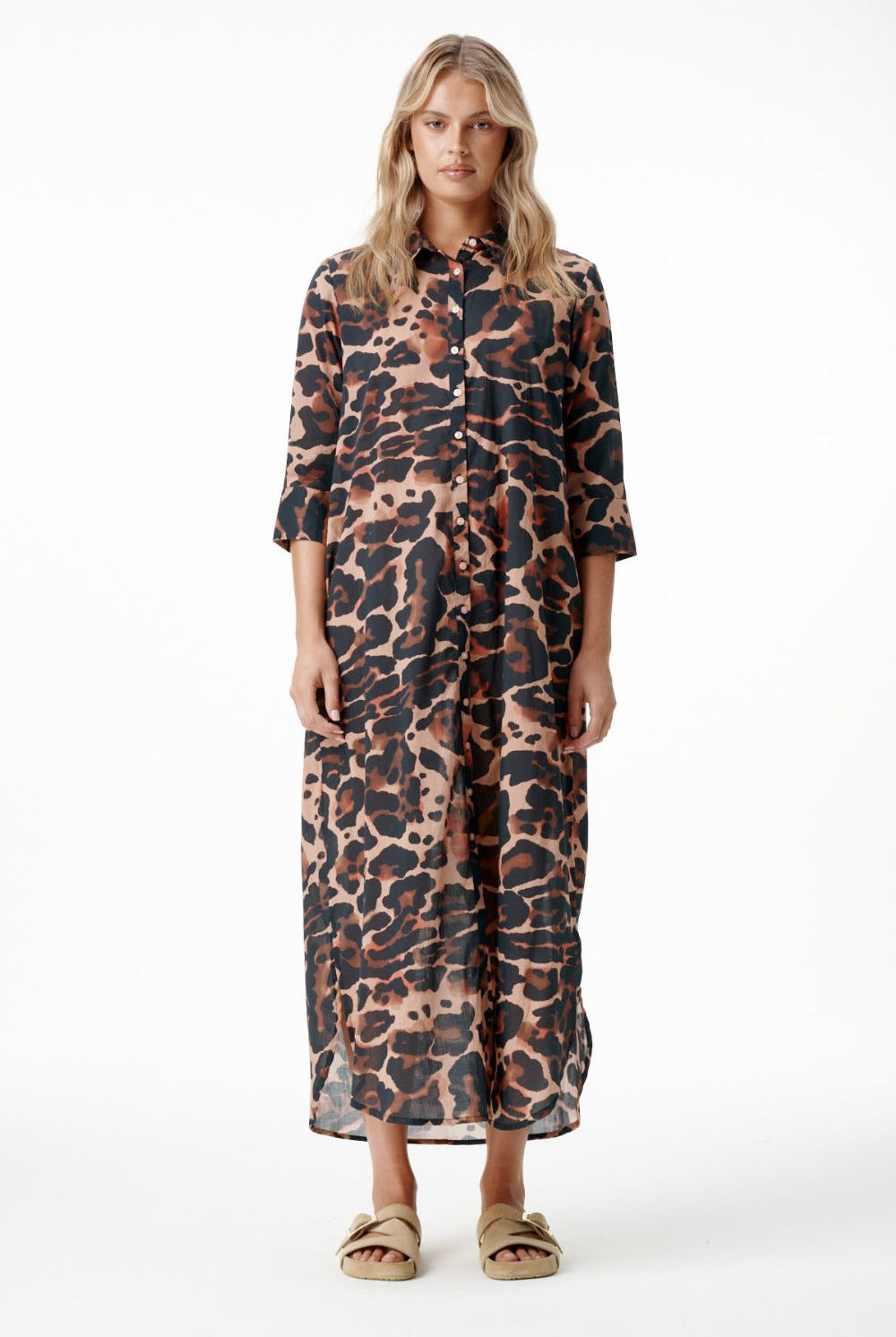 Oneseason - Oneseason Long Daisy Dress | Terra Leopard - Dress - Silvermaple Boutique