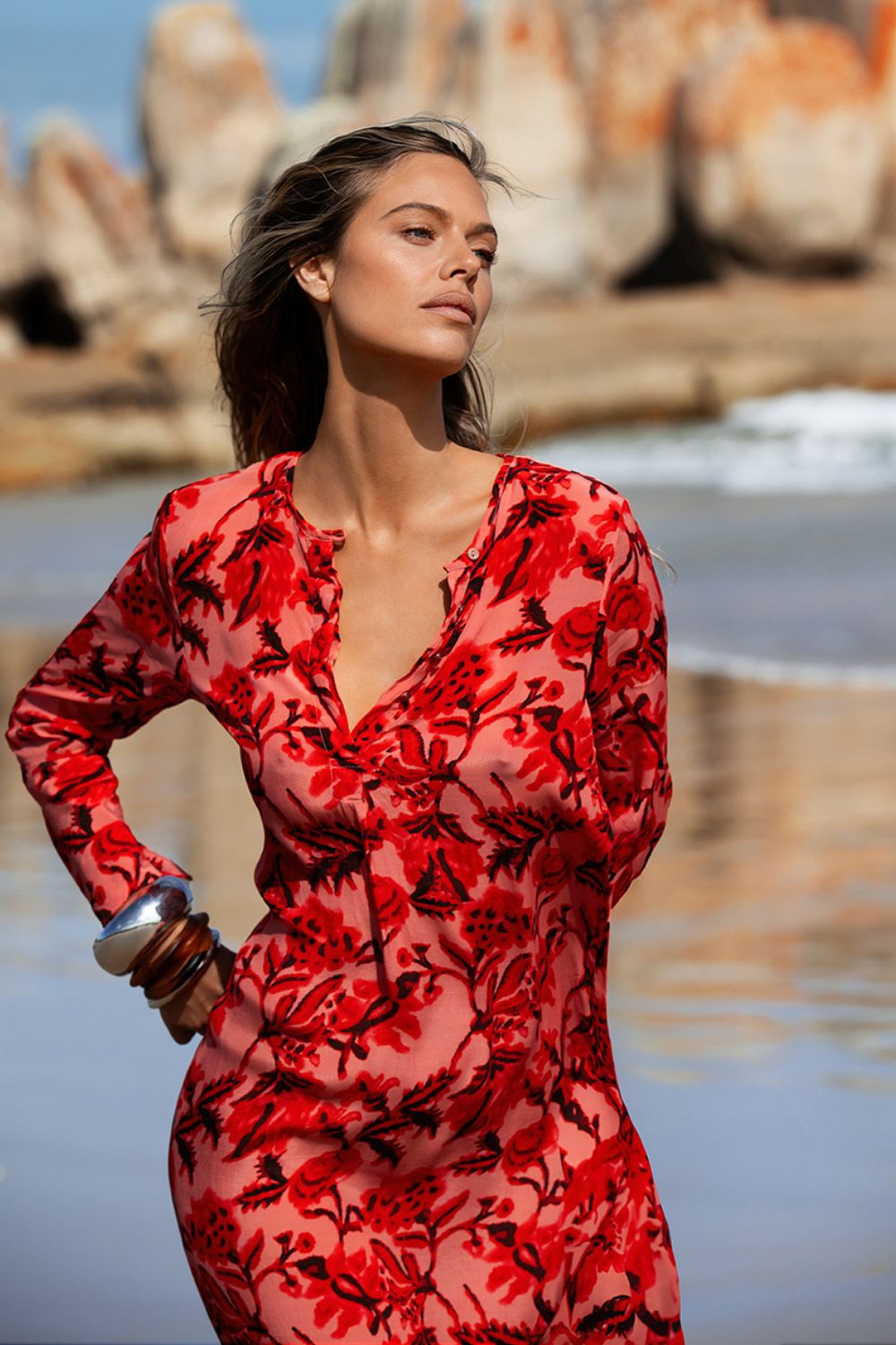 Oneseason - Oneseason Long Genie Dress | Ibiza Coral - Dress - Silvermaple Boutique