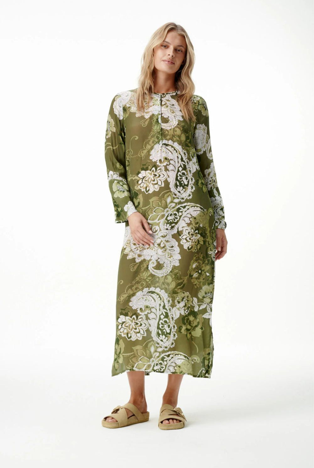 Oneseason - Oneseason Long Genie Dress | Khaki Swirl - Dress - Silvermaple Boutique