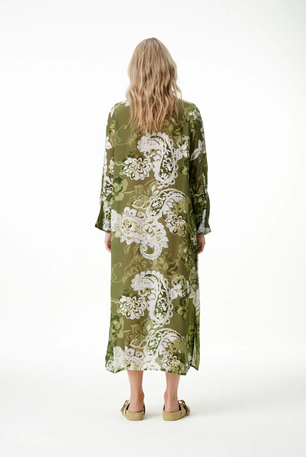 Oneseason - Oneseason Long Genie Dress | Khaki Swirl - Dress - Silvermaple Boutique