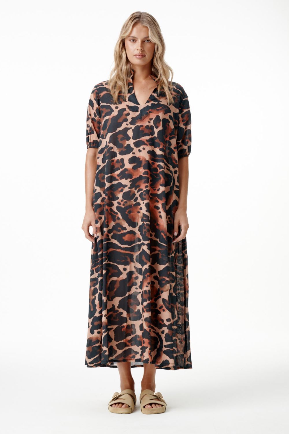 Oneseason - Oneseason Long Grace Dress | Terra Leopard - Dress - Silvermaple Boutique