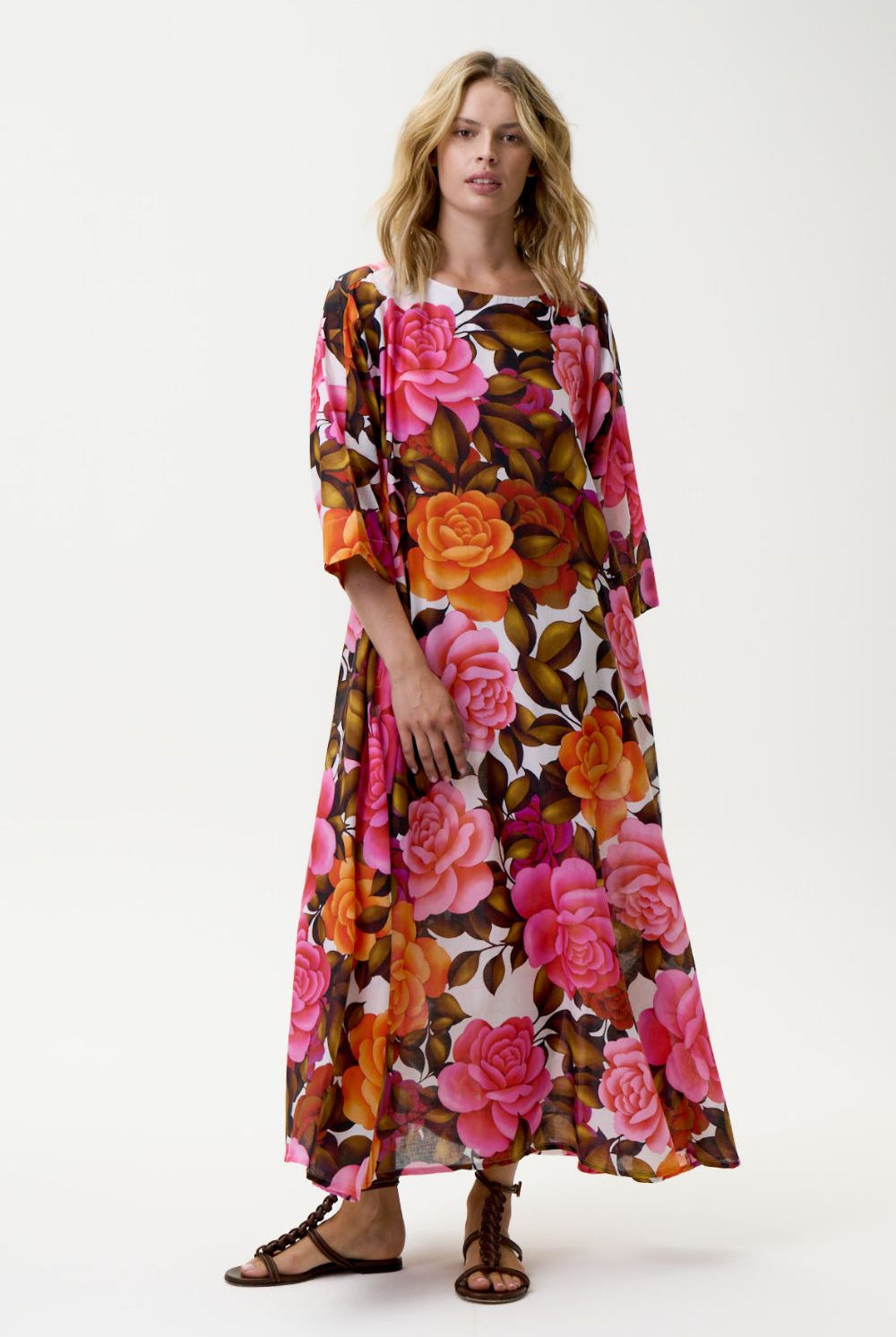 Oneseason - Oneseason Long Jackie Dress | Deia Roses - Dress - Silvermaple Boutique