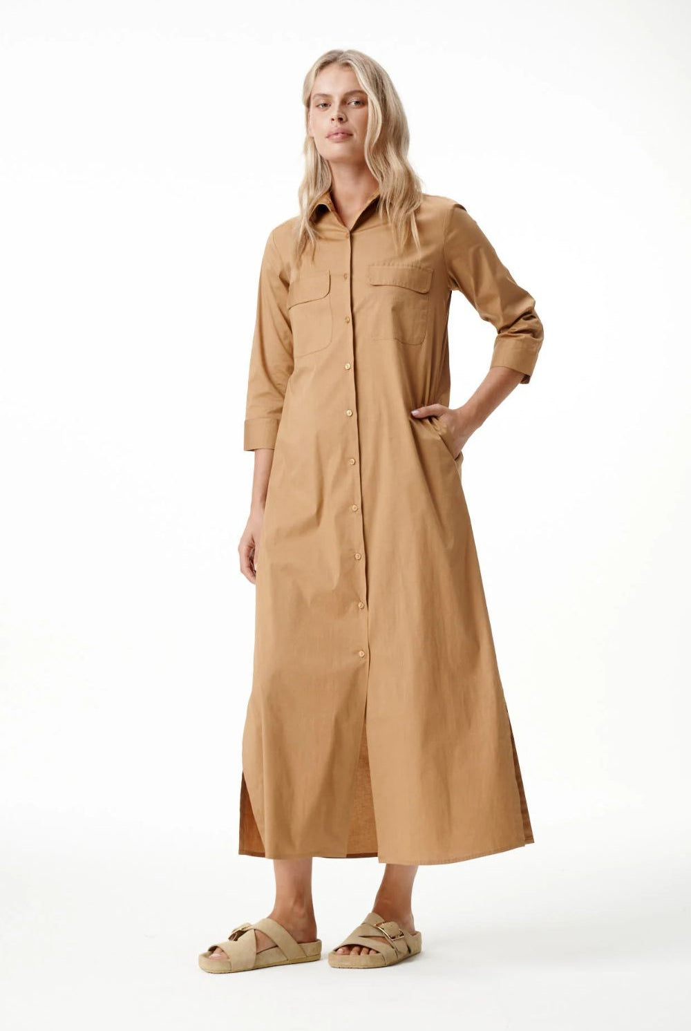 Oneseason - Oneseason Long Lily Dress | Camel - Dress - Silvermaple Boutique