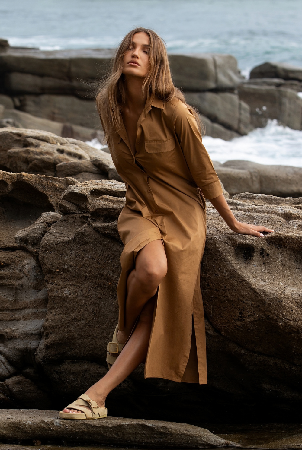 Oneseason - Oneseason Long Lily Dress | Camel - Dress - Silvermaple Boutique
