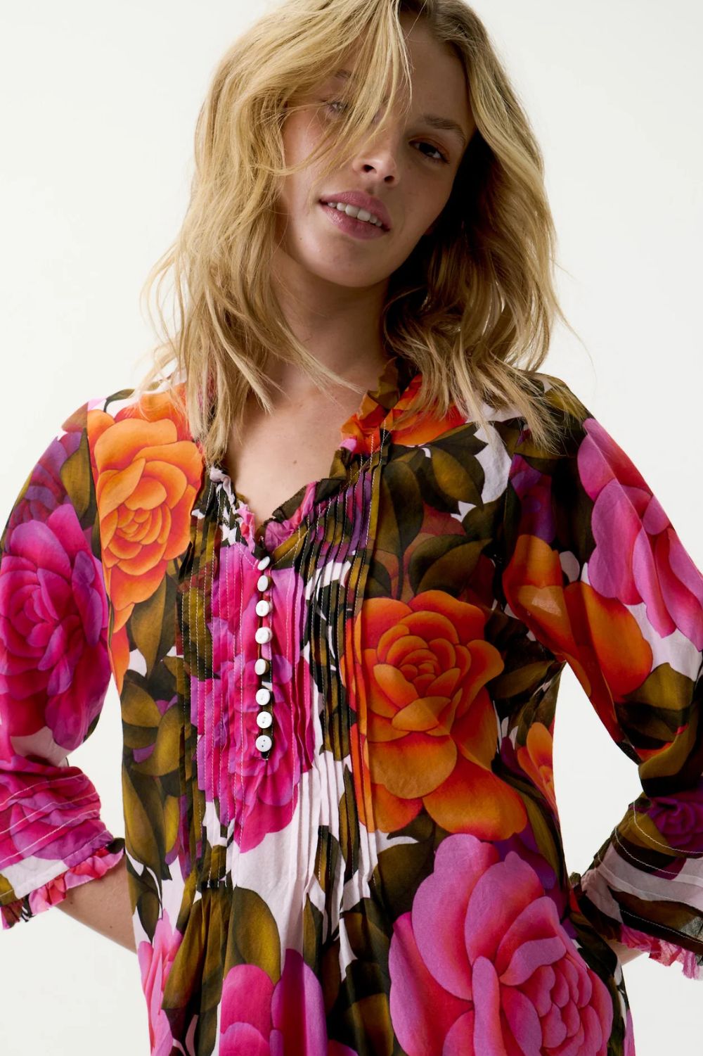 Oneseason - Oneseason Long Poppy Dress | Deia Roses - Dress - Silvermaple Boutique