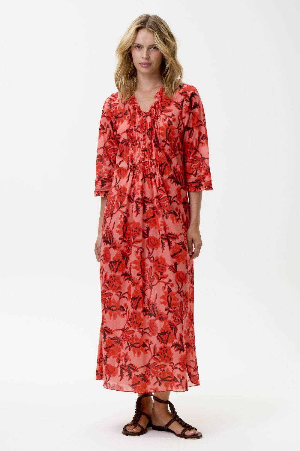 Oneseason - Oneseason Long Poppy Dress | Ibiza Coral - Dress - Silvermaple Boutique