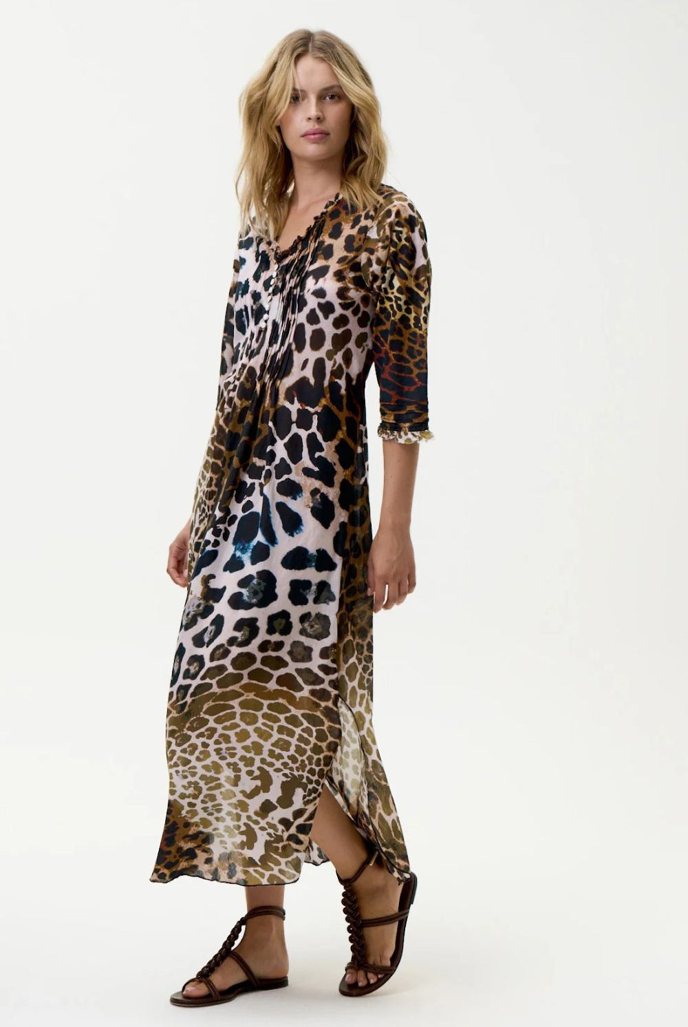 Oneseason - Oneseason Long Poppy Dress | Lipari Leopard - Dress - Silvermaple Boutique