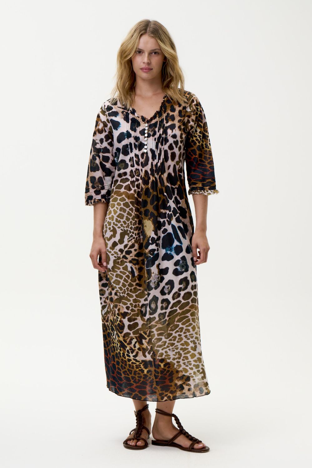 Oneseason - Oneseason Long Poppy Dress | Lipari Leopard - Dress - Silvermaple Boutique