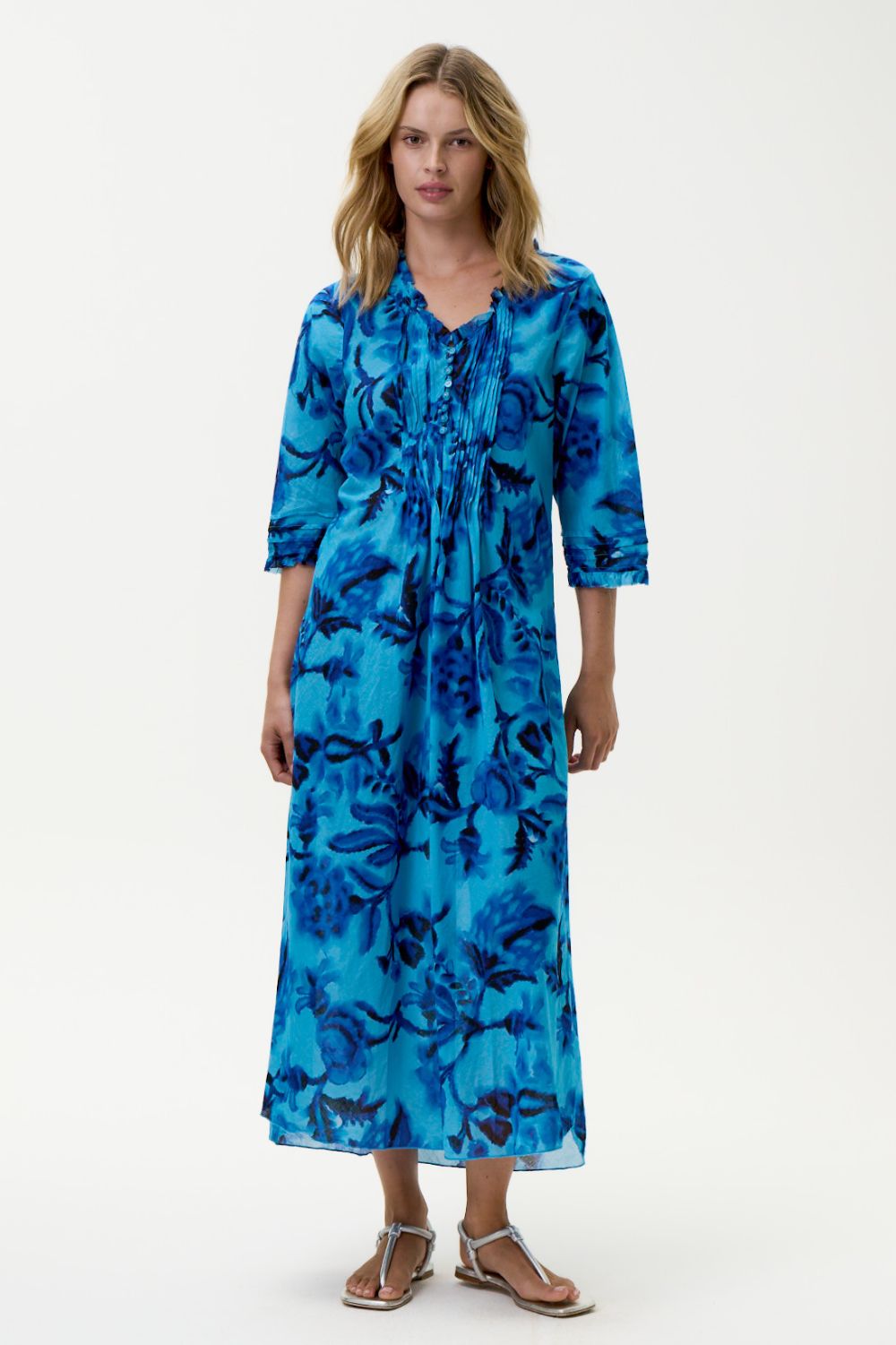 Oneseason - Oneseason Long Poppy Dress | Milos Blue - Dress - Silvermaple Boutique