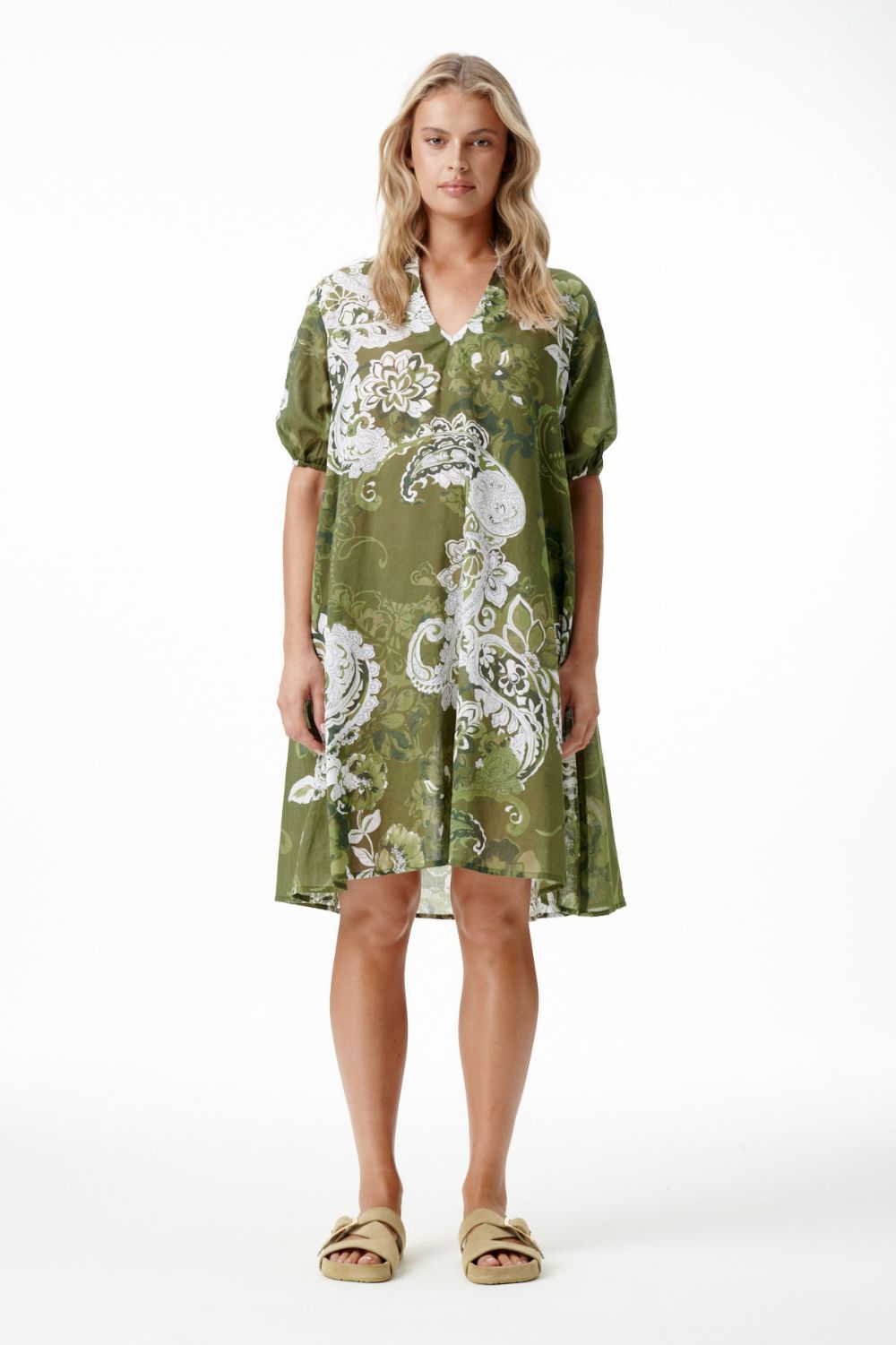 Oneseason - Oneseason Middy Grace Dress | Khaki Swirl - Dress - Silvermaple Boutique
