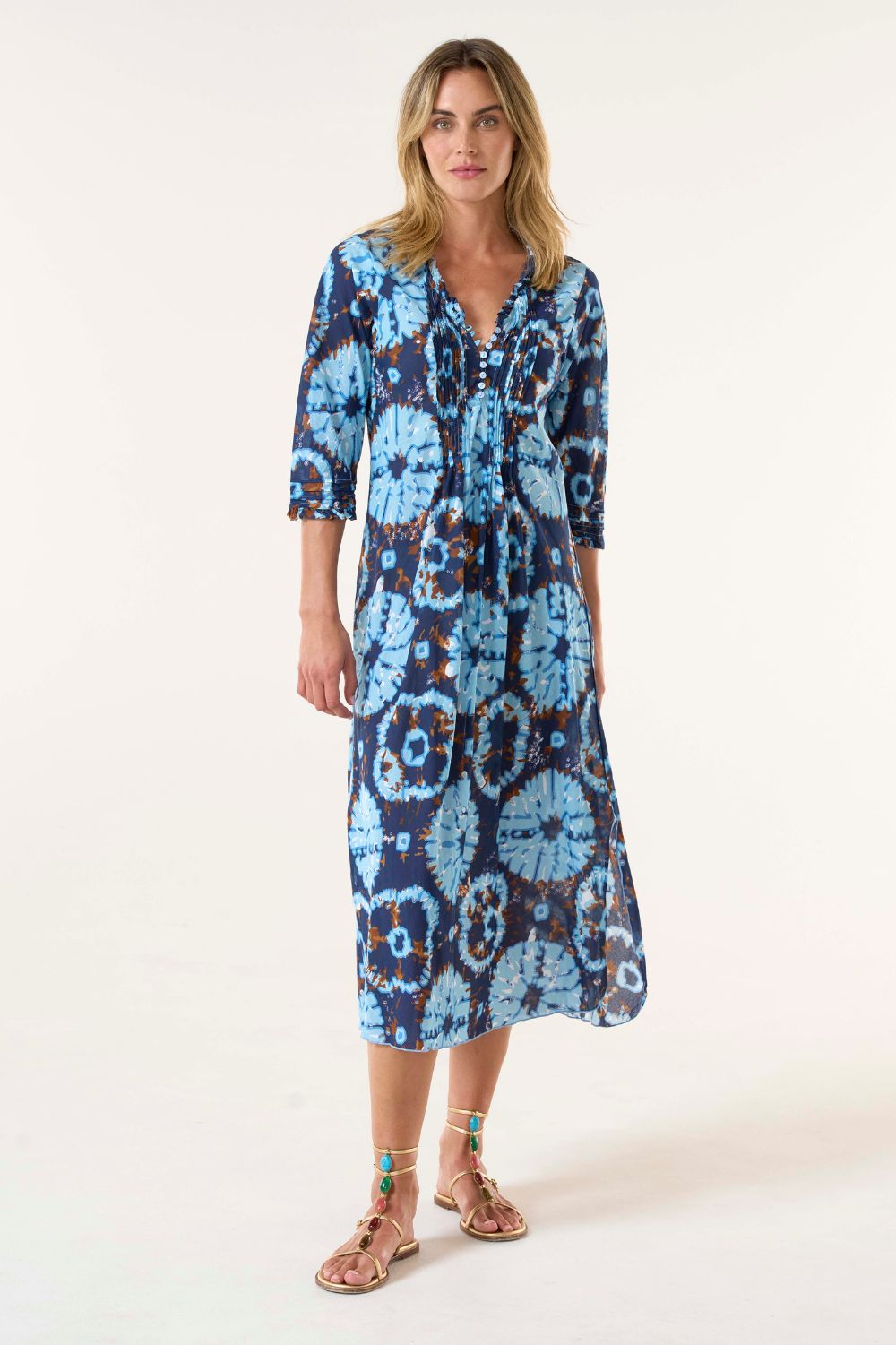 Oneseason - Long Poppy Dress | Camogli Navy - Dress - Silvermaple Boutique