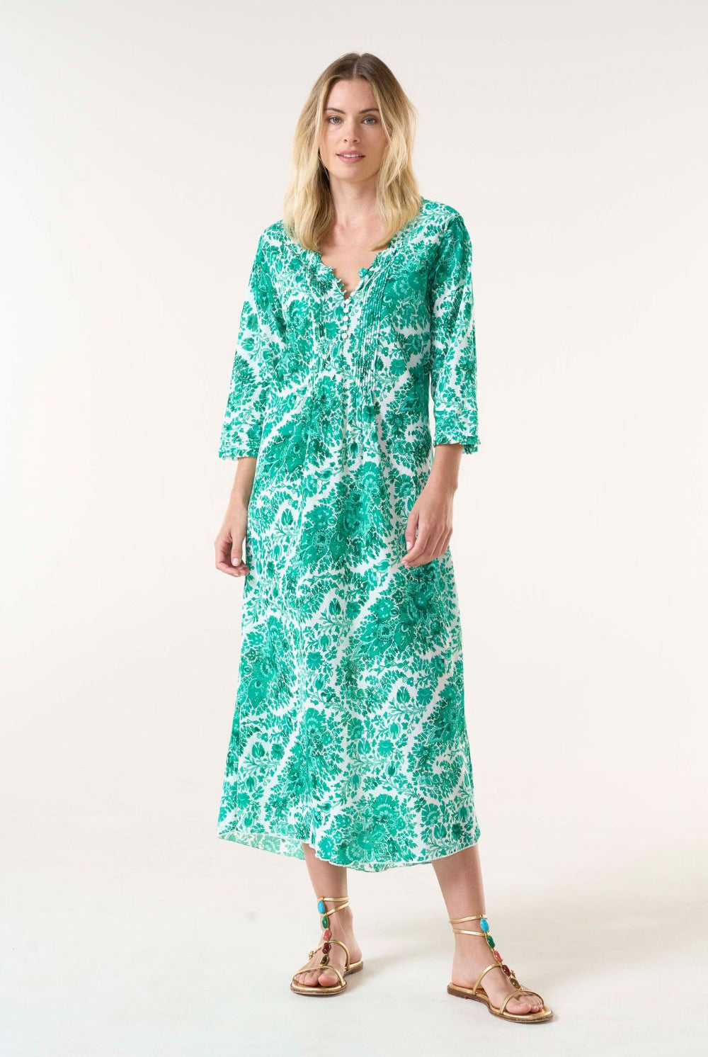Oneseason - Long Poppy Dress | St Tropez | Emerald - Dress - Silvermaple Boutique