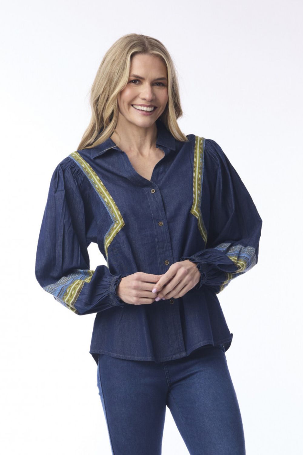 Orientique - Isfahan Top | Denim - Top - Silvermaple Boutique