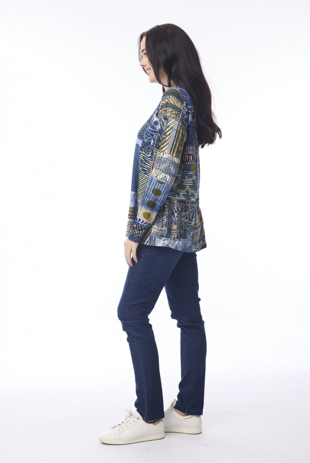 Orientique - Isfahan Top | Navy Print - Top - Silvermaple Boutique