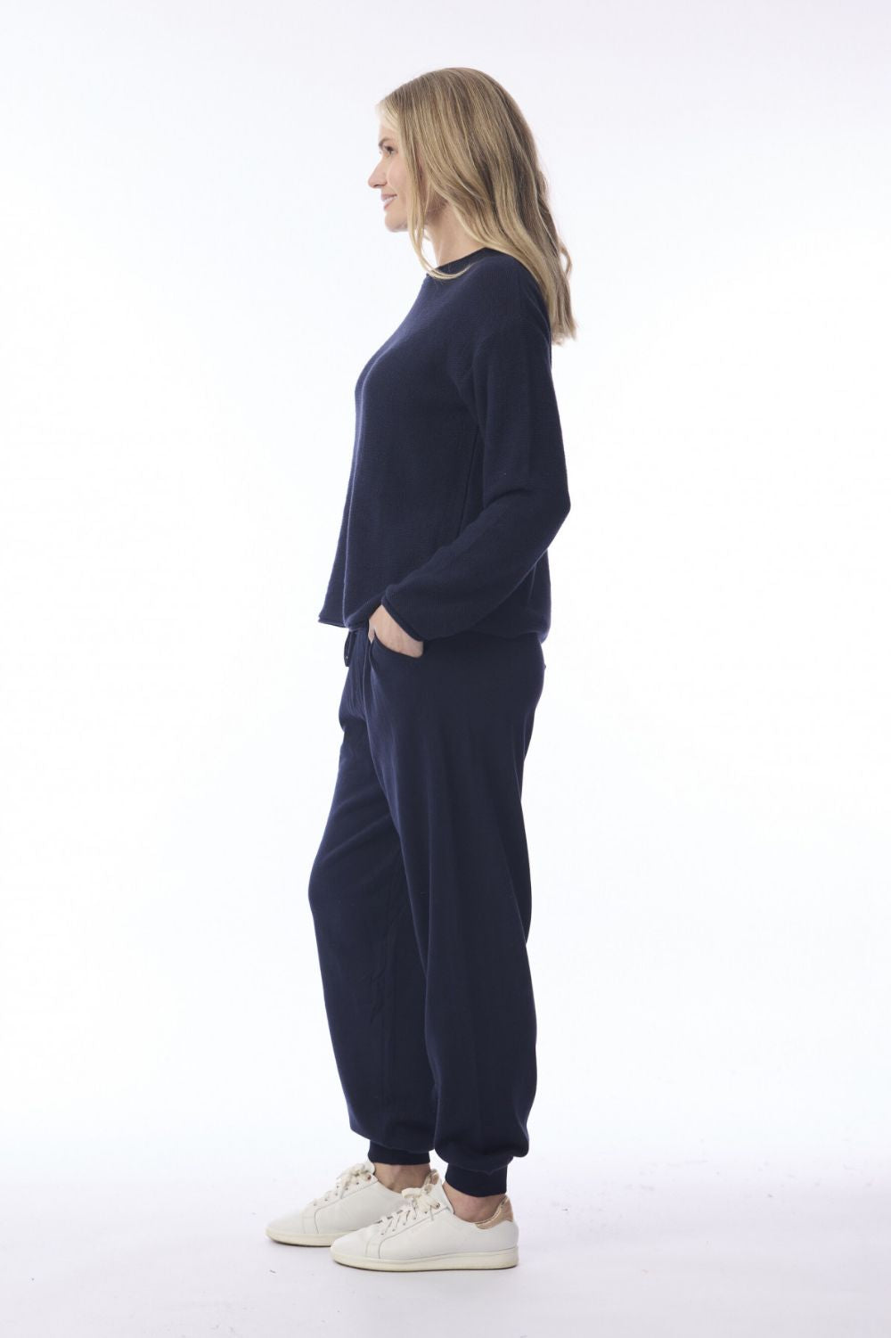 Orientique - Knit Travel Pant | Navy - Pants - Silvermaple Boutique