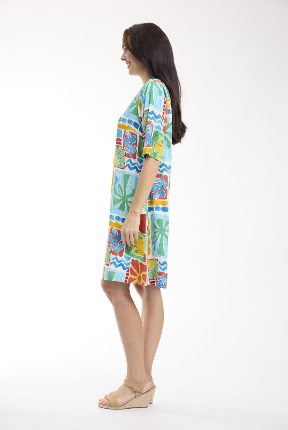 Orientique - Lightweight T-Shirt Dress | Pop - Dress - Silvermaple Boutique