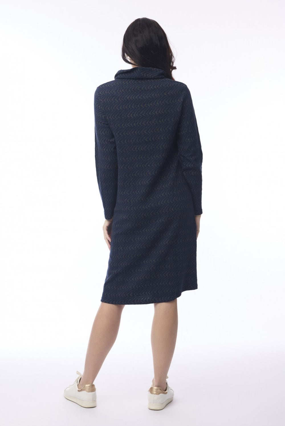 Orientique - Maluku Cowl Neck Dress | Navy - Dress - Silvermaple Boutique