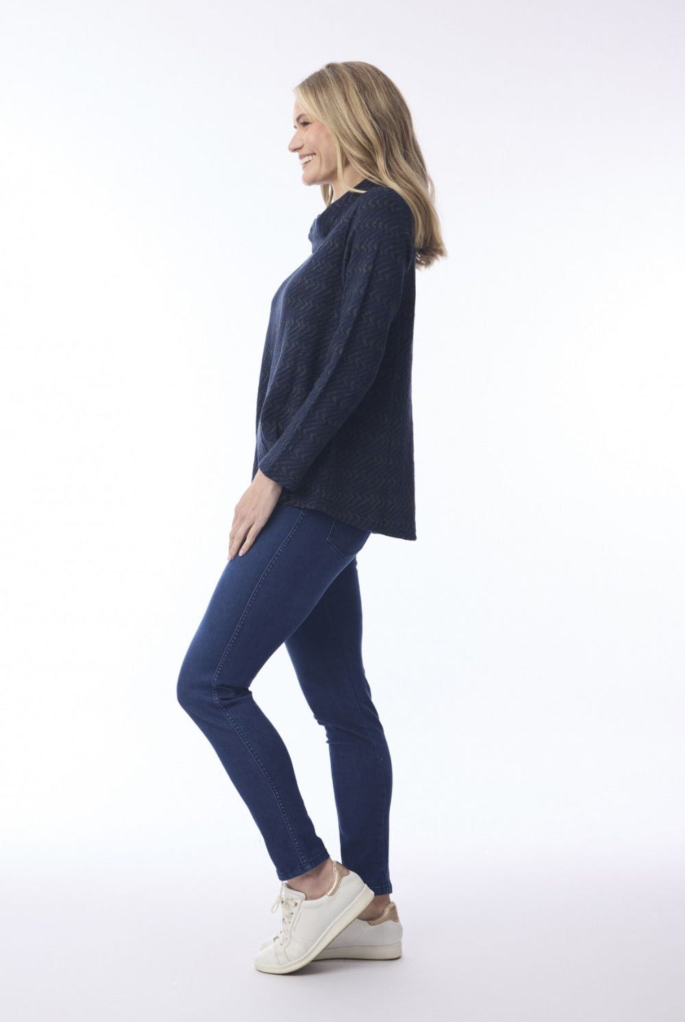 Orientique - Maluku Cowl Neck Top | Navy - Top - Silvermaple Boutique