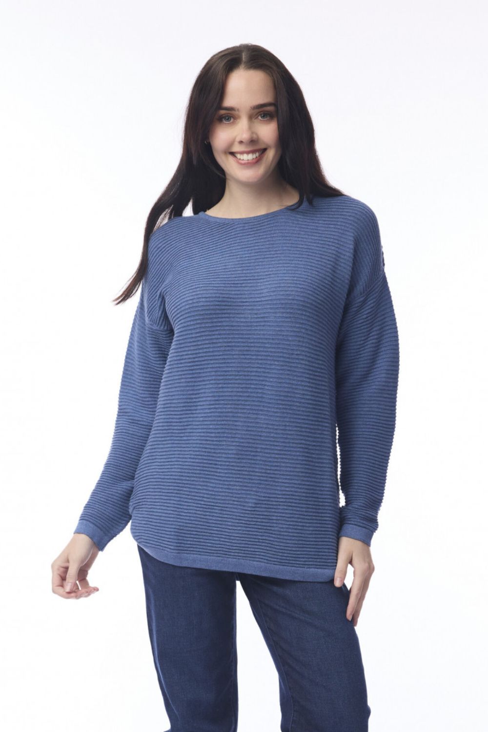 Orientique - Ribbed Knit Jumper | Denim Melange - Jumper - Silvermaple Boutique