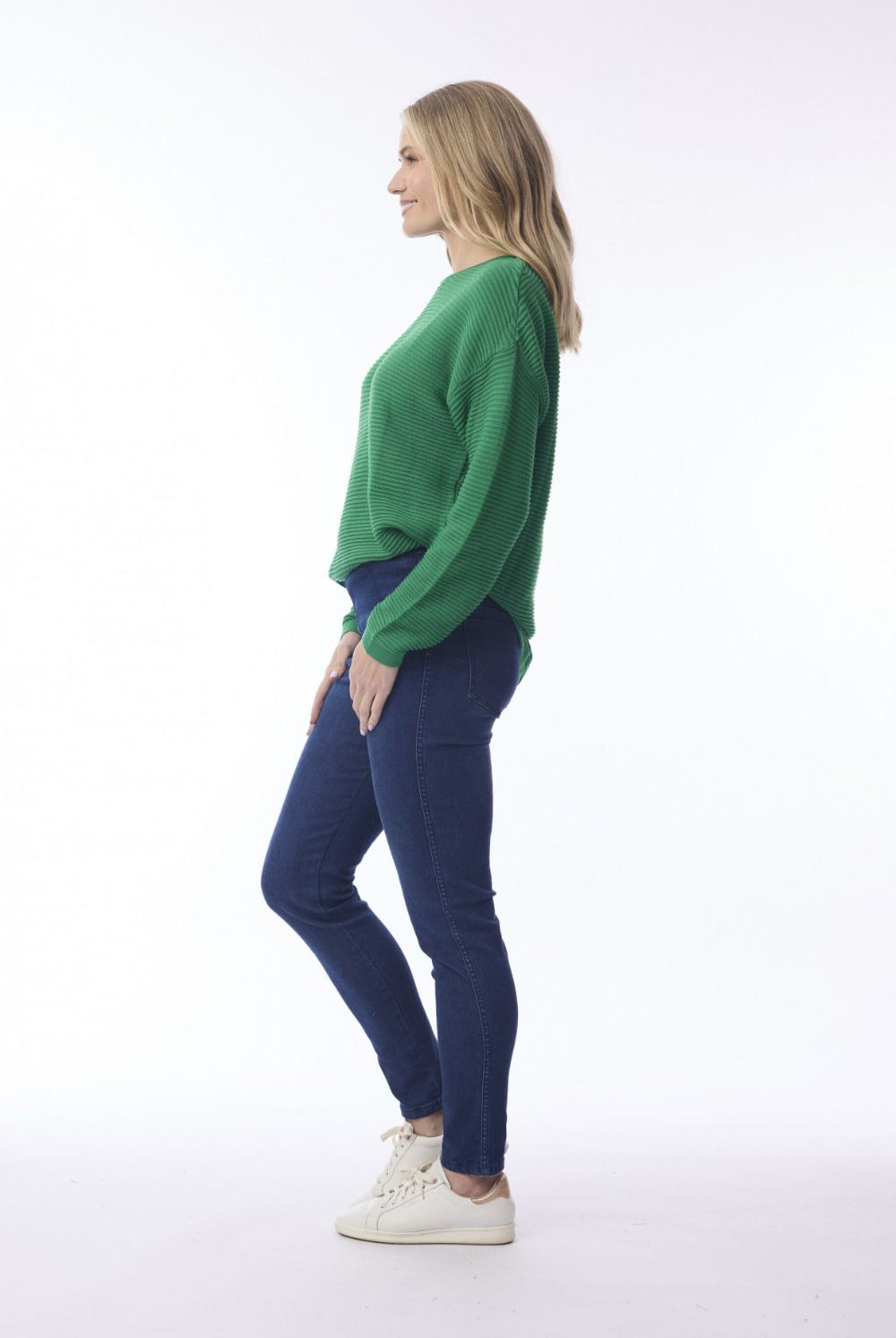 Orientique - Ribbed Knit Jumper | Green - Jumper - Silvermaple Boutique