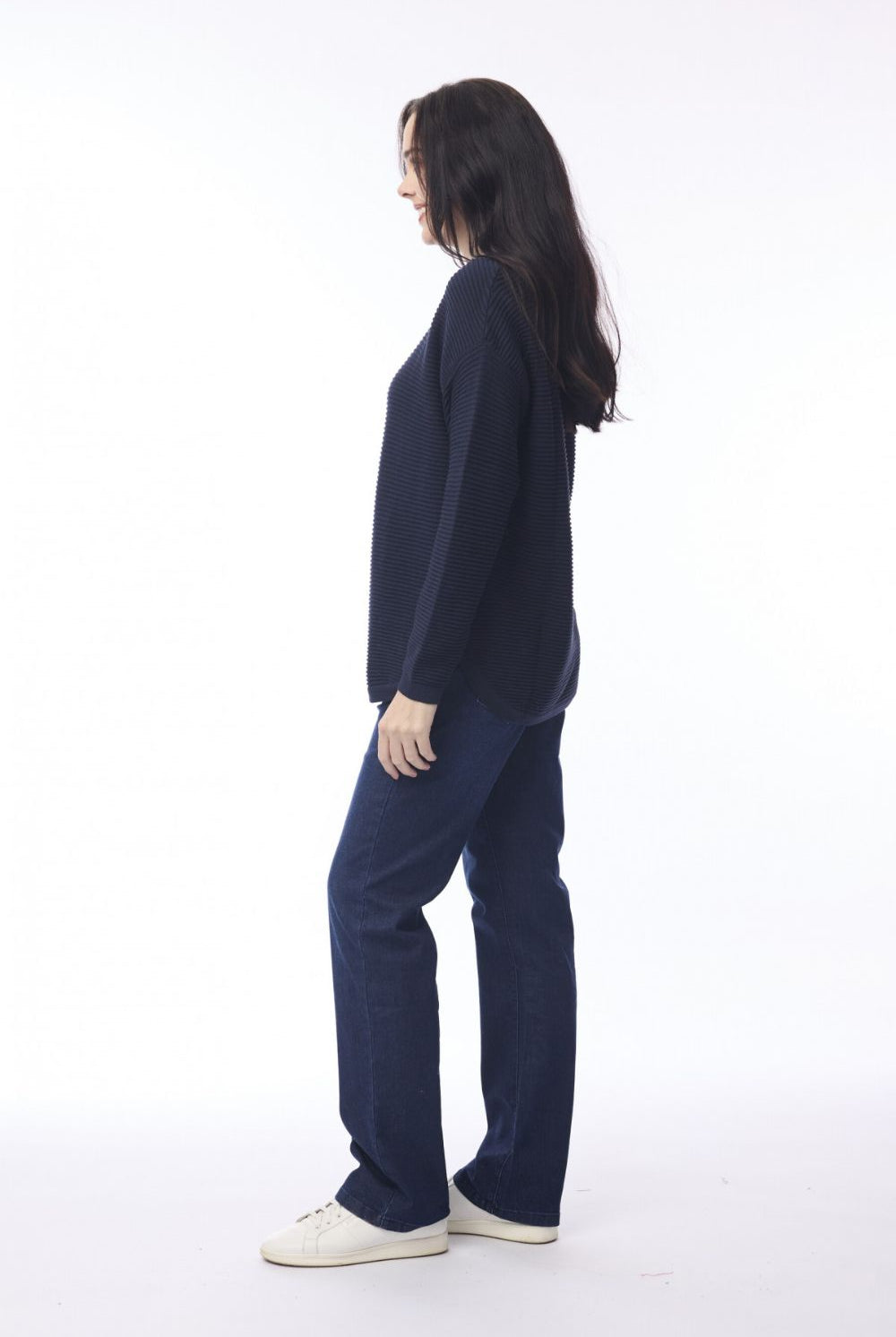 Orientique - Ribbed Knit Jumper | Navy - Jumper - Silvermaple Boutique