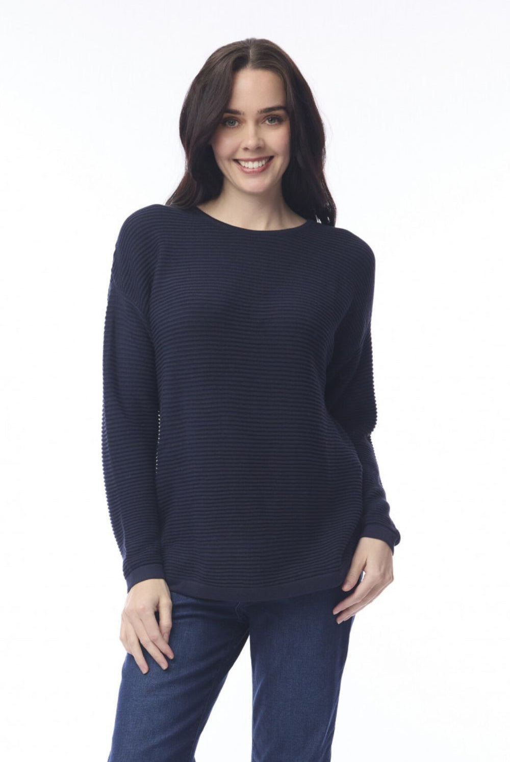 Orientique - Ribbed Knit Jumper | Navy - Jumper - Silvermaple Boutique