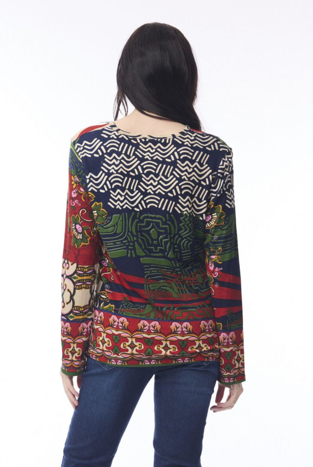 Orientique - Zapotec Patch Top | Print - Top - Silvermaple Boutique