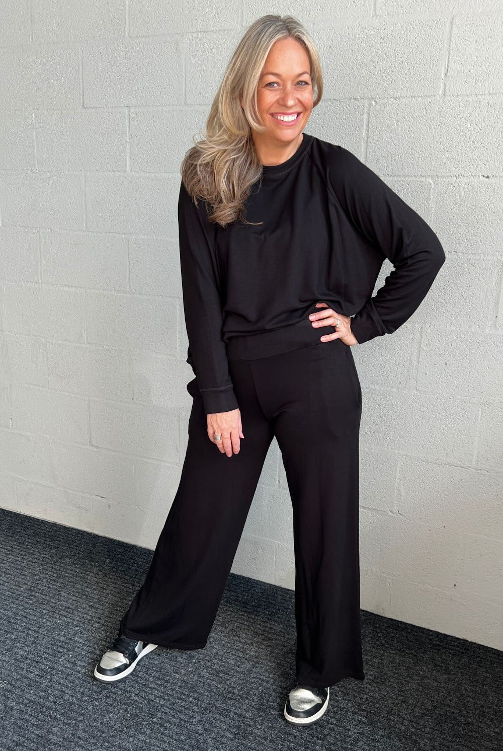 Philosophy Australia - Apple Brushed Wide Leg Pant | Black - Pants - Silvermaple Boutique