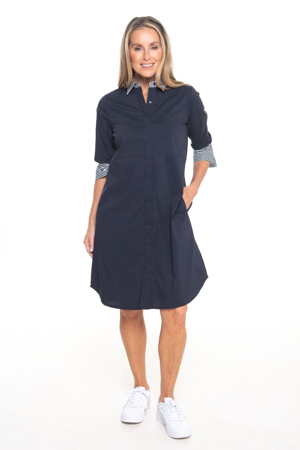 Philosophy Australia - Ashleigh Shirt Dress | Navy - Dress - Silvermaple Boutique