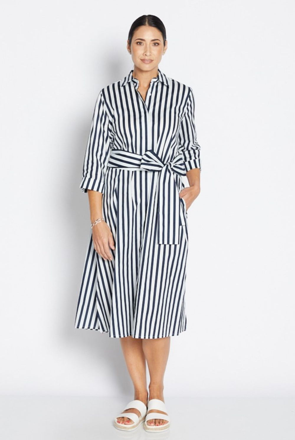 Philosophy Australia - Kiera Stripe Dress | Navy - Dress - Silvermaple Boutique