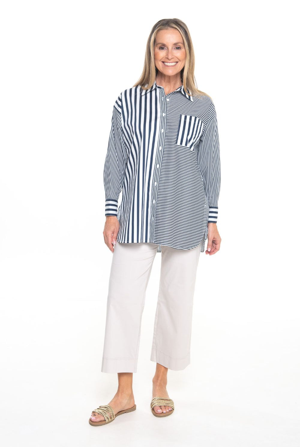 Philosophy Australia - Port Multi Stripe Shirt | Navy - Shirt - Silvermaple Boutique