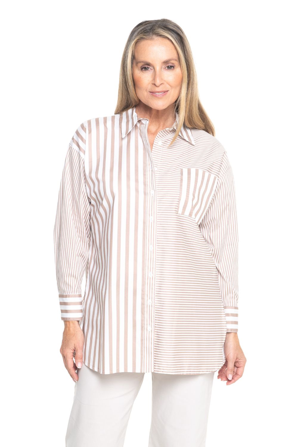 Philosophy Australia - Port Multi Stripe Shirt | Stone - Shirt - Silvermaple Boutique