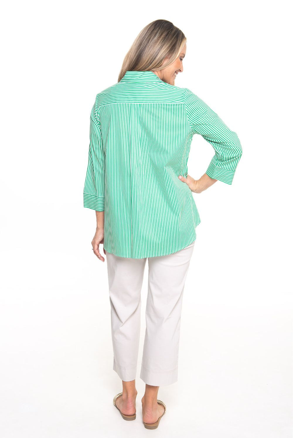 Philosophy Australia - Regina Shirt | Green Skinny Stripe - Shirt - Silvermaple Boutique