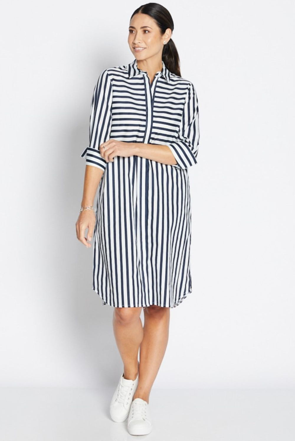Philosophy Australia - Sierra Shirt Dress | Navy Wide Stripe - Dress - Silvermaple Boutique
