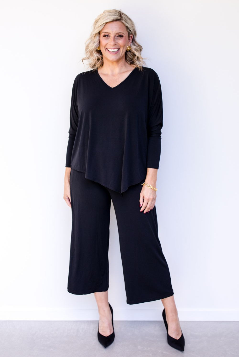 Philosophy Australia - Bella Asymmetrical Tunic | Black - Top - Silvermaple Boutique