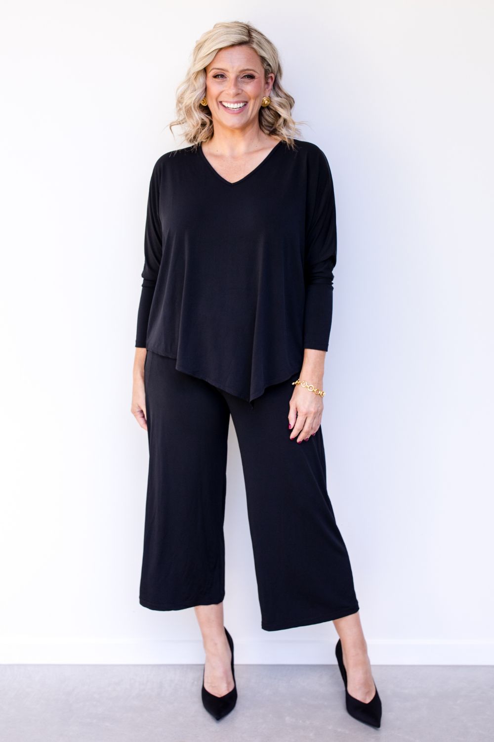 Philosophy Australia - Bella Asymmetrical Tunic | Black - Top - Silvermaple Boutique