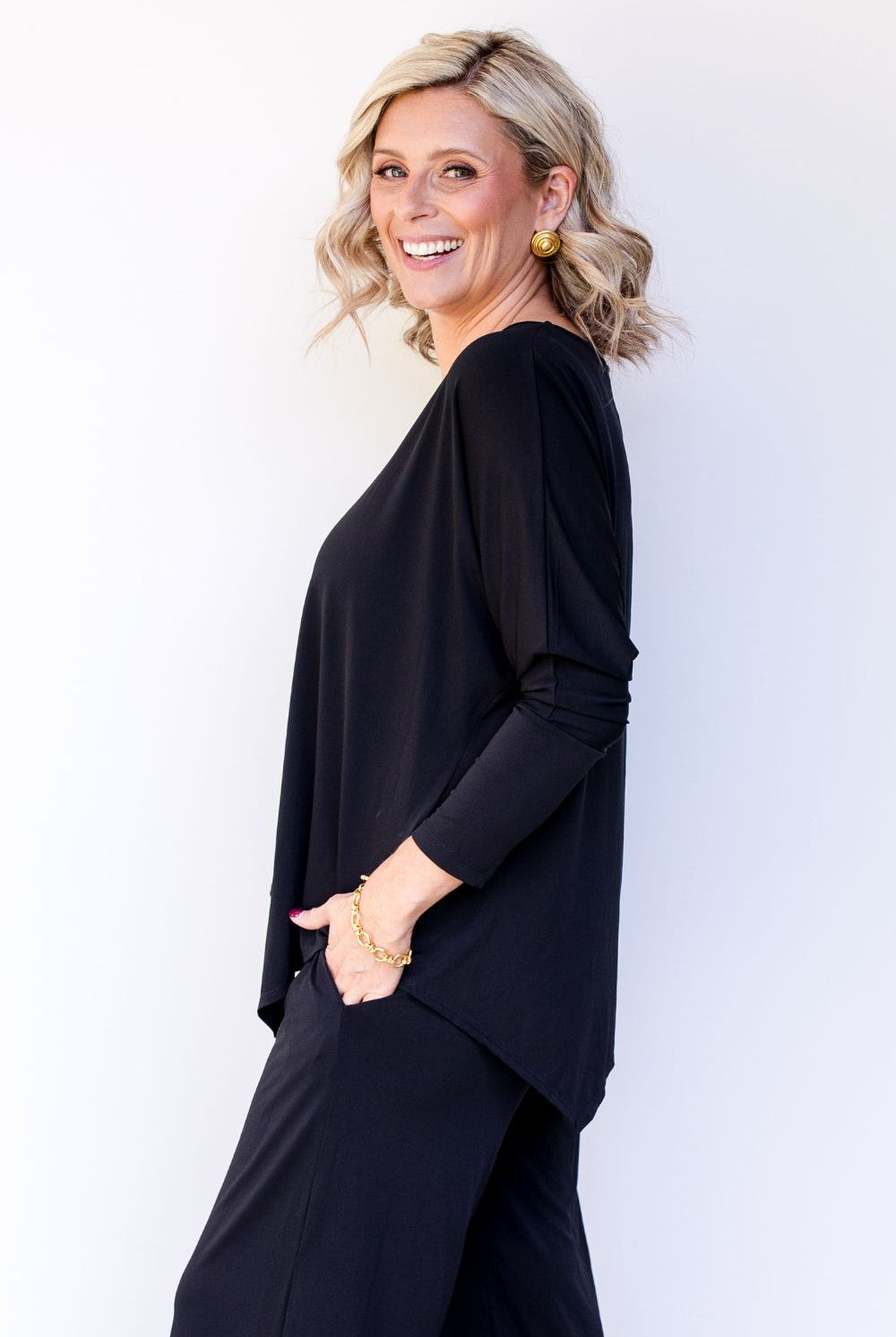 Philosophy Australia - Bella Asymmetrical Tunic | Black - Top - Silvermaple Boutique