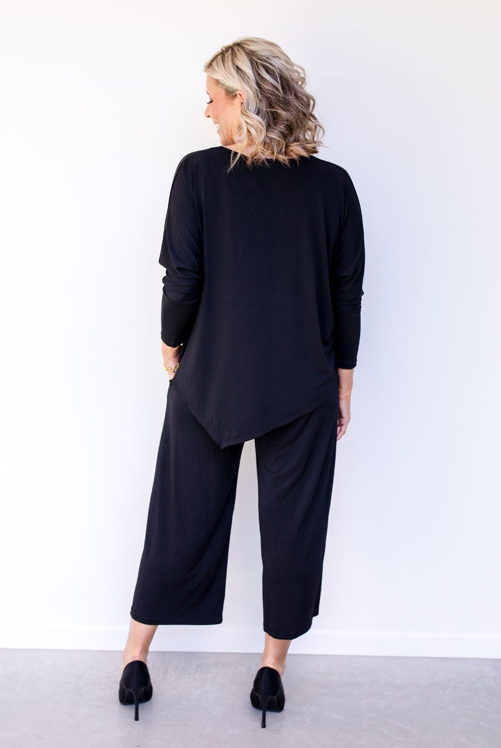 Philosophy Australia - Bella Asymmetrical Tunic | Black - Top - Silvermaple Boutique