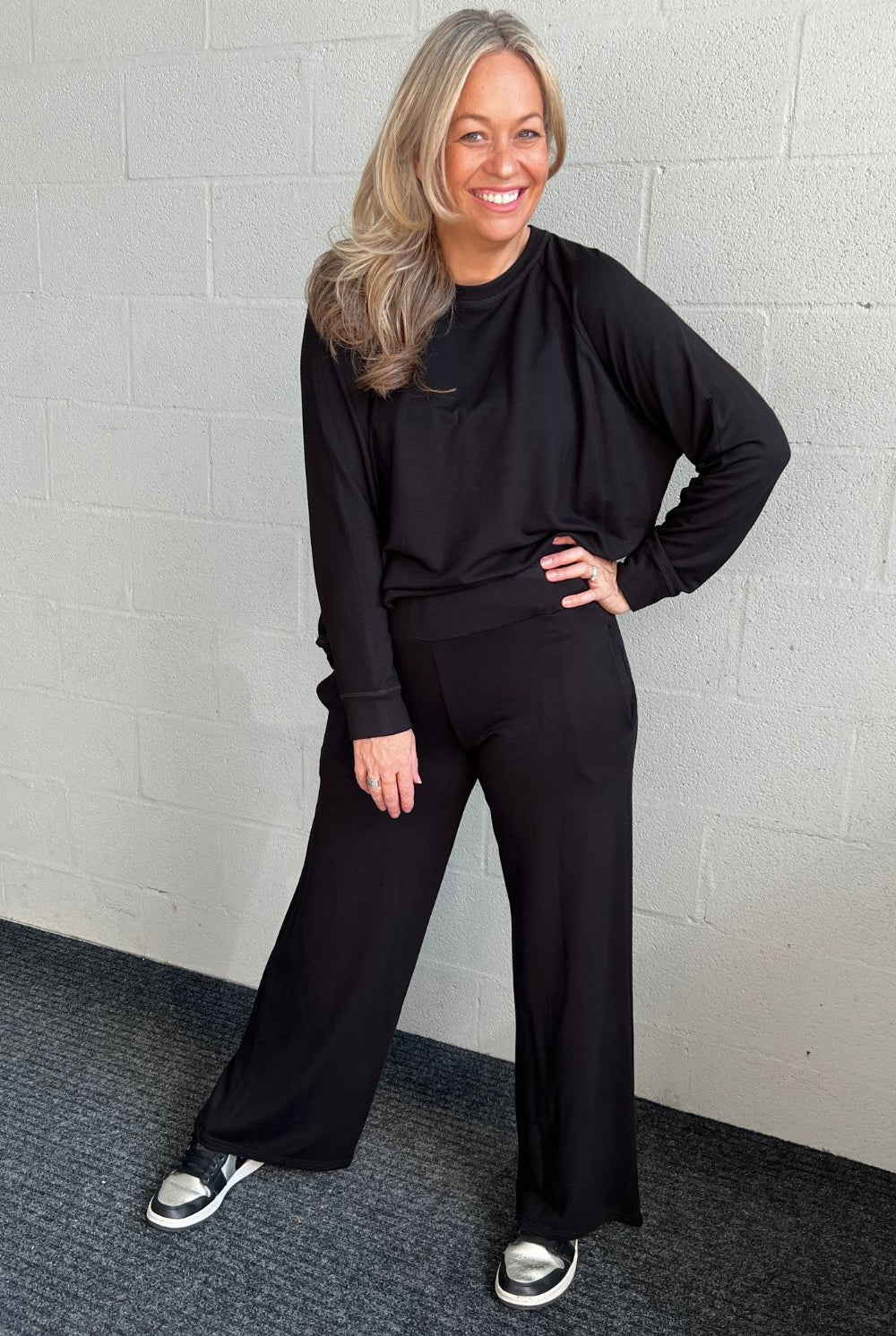 Philosophy Australia - Rocky Brushed Raglan Top | Black - Top - Silvermaple Boutique