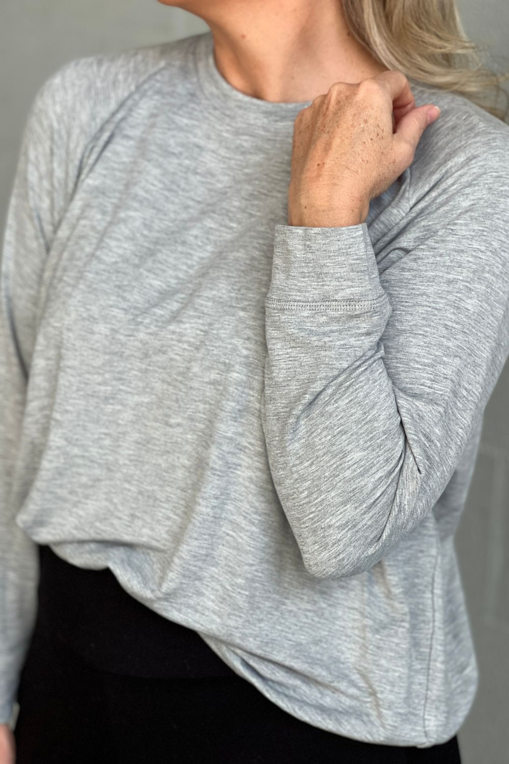 Philosophy Australia - Rocky Brushed Raglan Top | Grey - Top - Silvermaple Boutique