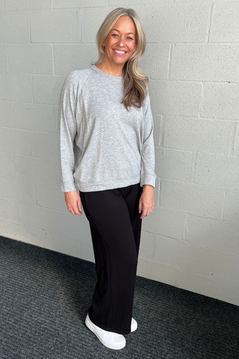 Philosophy Australia - Rocky Brushed Raglan Top | Grey - Top - Silvermaple Boutique