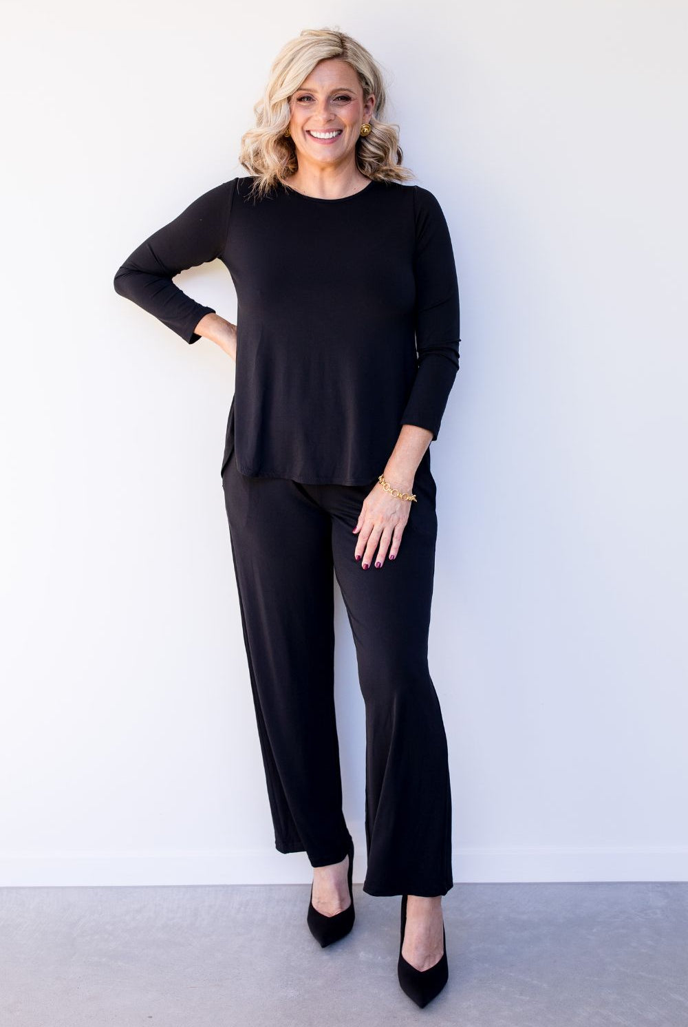 Philosophy Australia - Sophie Curve Hem Tunic | Black - Top - Silvermaple Boutique