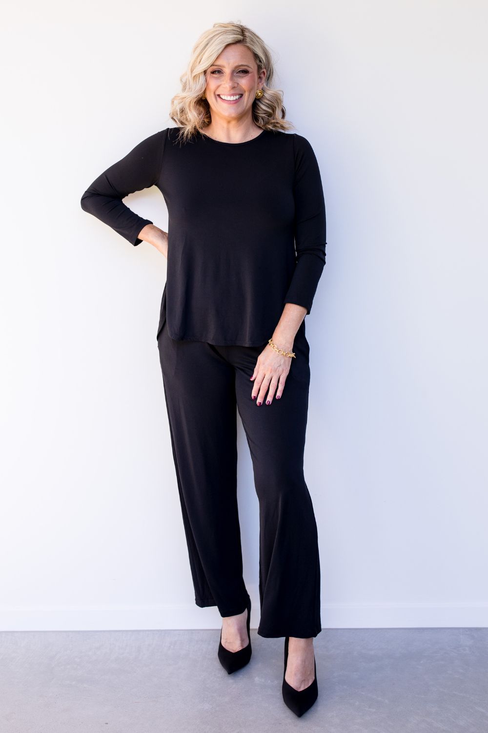 Philosophy Australia - Sophie Curve Hem Tunic | Black - Top - Silvermaple Boutique