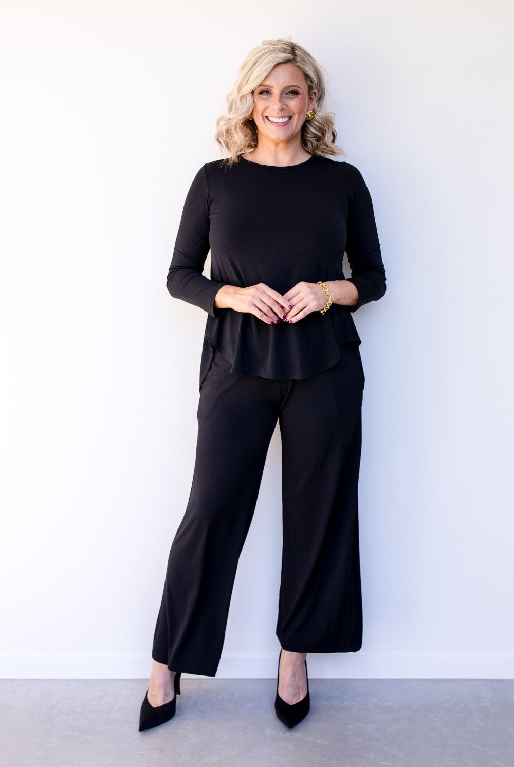 Philosophy Australia - Sophie Curve Hem Tunic | Black - Top - Silvermaple Boutique