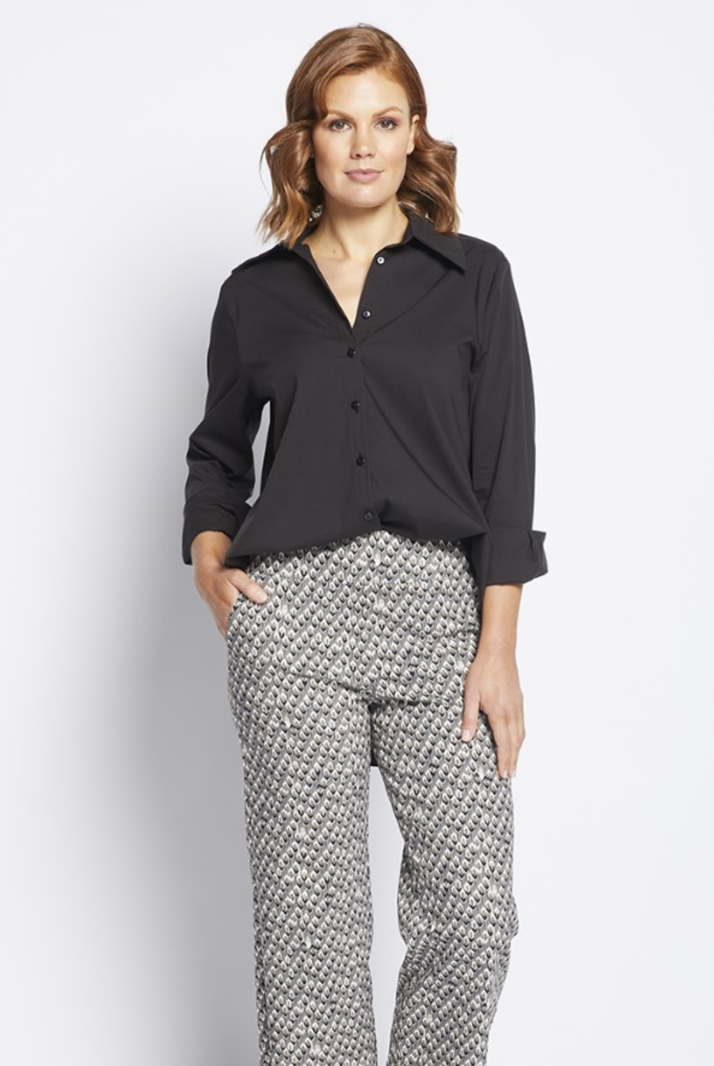 Philosophy - Class Stretch Cotton Shirt | Black - Shirt - Silvermaple Boutique