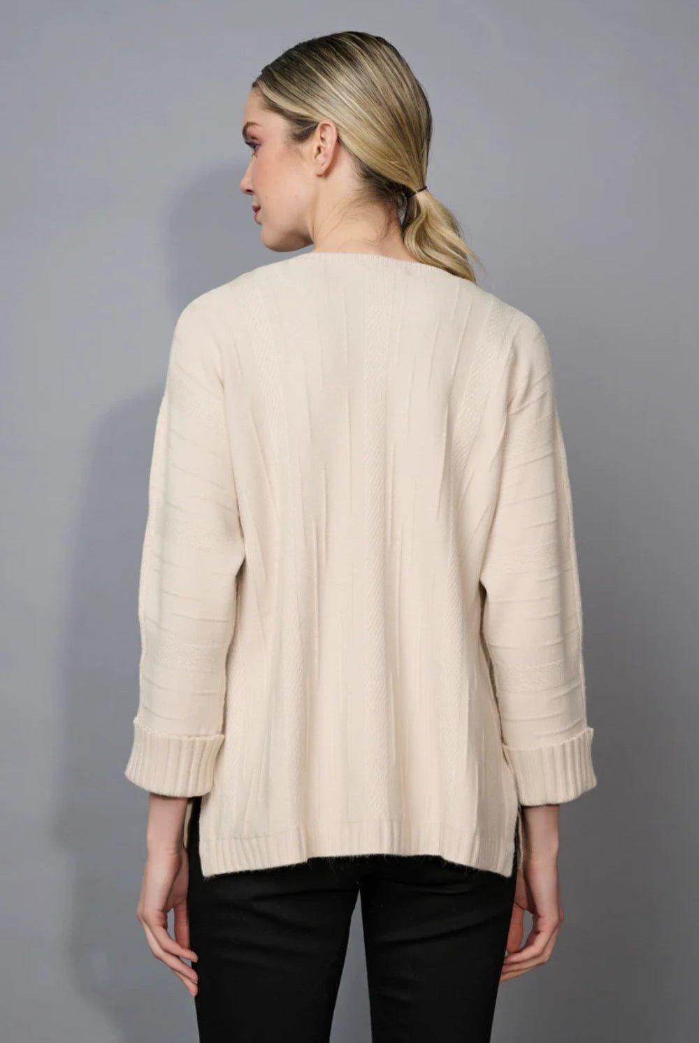 Picadilly - Picadilly 3/4 Sleeved Textured Top | Sesame - Top - Silvermaple Boutique