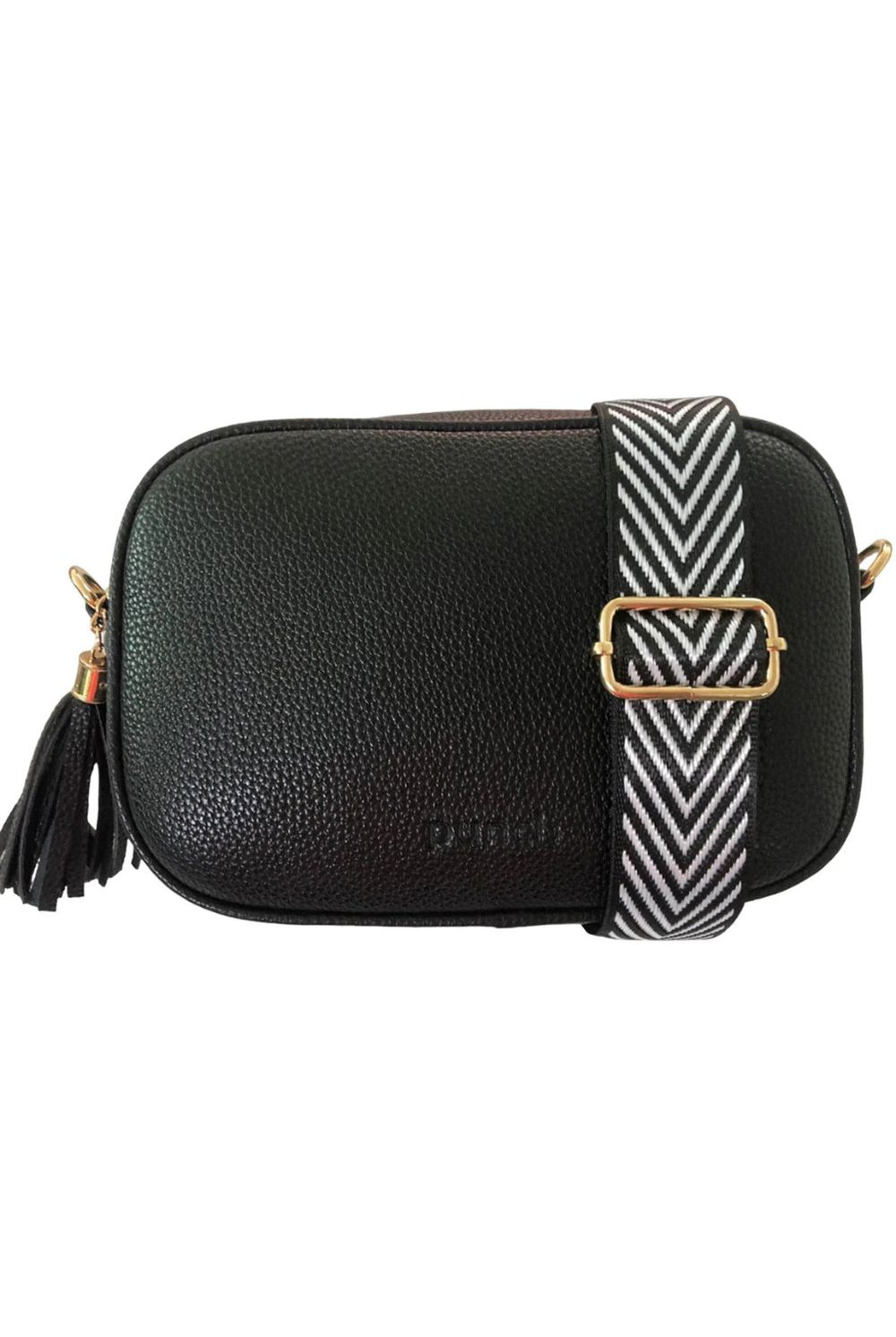 Punch Neoprene - Bianca Crossbody Bag | Black - Handbag - Silvermaple Boutique